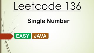Leetcode 136 Single Number (Java) - O(1) Space 100%