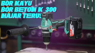 uji kekuatan cordless hammer drill DCA ADJZ03-13 ajibb  banget bor beton nyaa