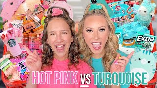 PINK 🎀💓 VS TURQUOISE 👗🧼 TARGET SHOPPING CHALLENGE!