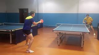 Forehand pivot topspin with Chinese tacky rubber