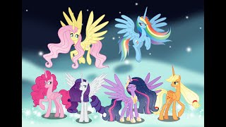 MLP [Fan Art] Mane 6 as Alicorns (Speedpaint)(Base Edit)