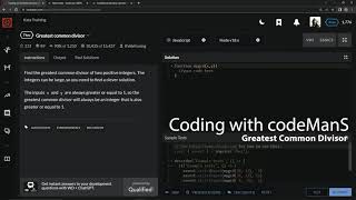 Codewars 7 kyu Greatest Common Divisor Javascript