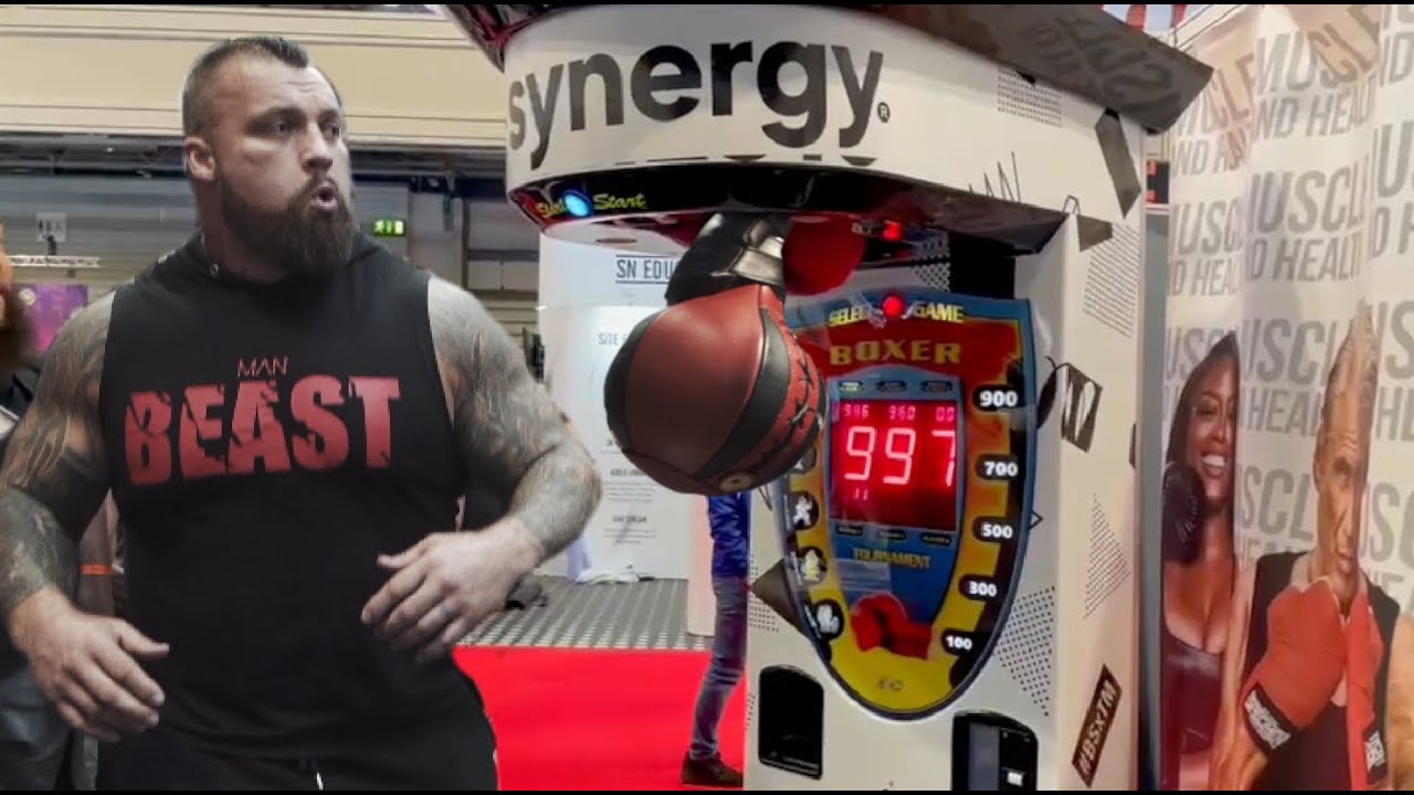 Strongman Destroys Punch Bag Machine Ft Eddie Hall Youtube