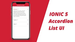 Building Accordion List in Ionic 5 | Ionic 5 Animated Accordion | Ionic 5 Tutorial for Beginners