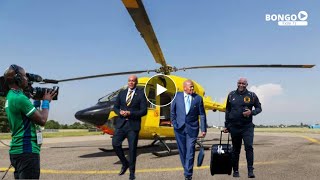 Watch  Pitso Mosimane arrived by helicopter today he is officially the head coach of Kaizer Chiefs