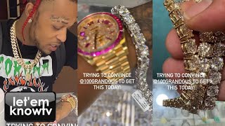 Rapper Bankroll Jones Tempted To Purchase This Diamond Bracelet After Returning To Franky Diamonds👀