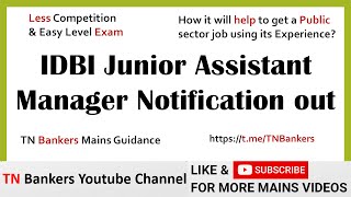 IDBI JAM notification Out -How it will help to get a public sector job? - Easy Level -TN Bankers-A.K