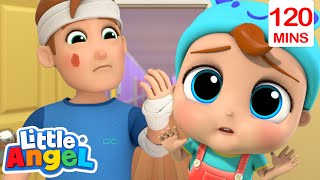 OH NO! Daddy Is Hurt 🤕 | Bingo and Baby John | Little Angel - Nursery Rhymes and Kids Songs