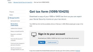 How do I obtain my Social Security 1099 form (SSA-1099)?
