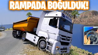 AXOR 1840 İLE KÖY YOLLARINDA HAFRİYAT | ARAÇ RAMPADA BOĞULDU ! | ETS 2 MERCEDES 1840 AXOR