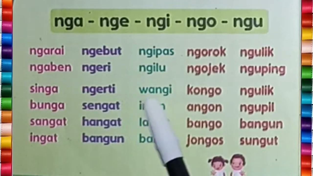 Belajar Membaca Kata Dengan Suku Kata Nga Nge Ngi Ngo Ngu Untuk Anak ...