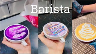 Color’s latte art /How to make/Barista creation/Baristaskills/Barista art #barista #latteart #coffee