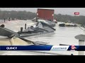 Nor'easter winds peeled pieces of roof off apartment building