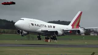 Now Maskless Kalitta Air B747(N744CK) Arrival - Prestwick 05/03/2023