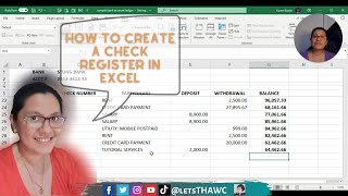 How to create a check register in excel