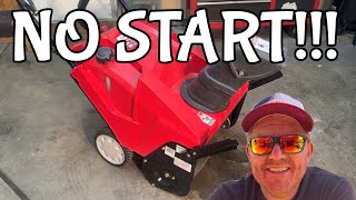 Troy Bilt Squall 2100 Won't Start - How to clean a snowblower carburetor