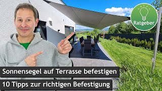 Sonnensegel auf der Terrasse - 10 Tipps zur Befestigung | Ratgeber ☀️ Pina