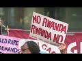 Protest outside Home Office against UK's Rwanda asylum plan | AFP