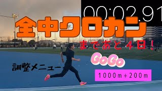 調子上向きに！全中クロカンまであと4日！調整メニュー1000m＋200m