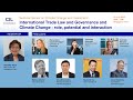 International Trade Law and Governance and Climate Change – role, potential and interaction