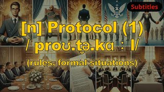 [n] Protocol meaning (rules, formal situations) with 5 examples