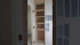 DIY Bathroom Built In Shelves and Cabinet