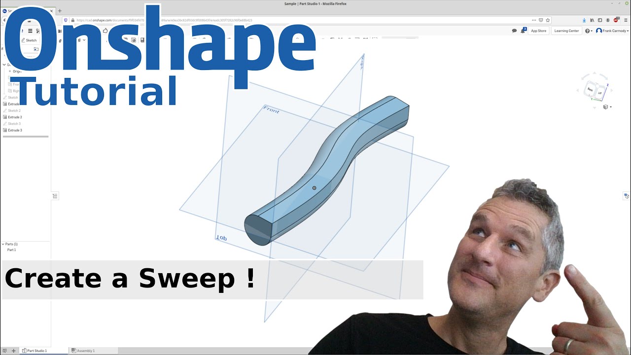 Onshape : 5 : Using Sweep - YouTube