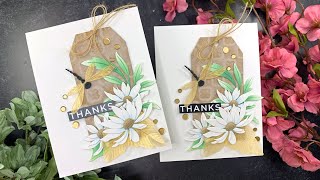 3D Embossed Tags + Ink Blended Die Cuts