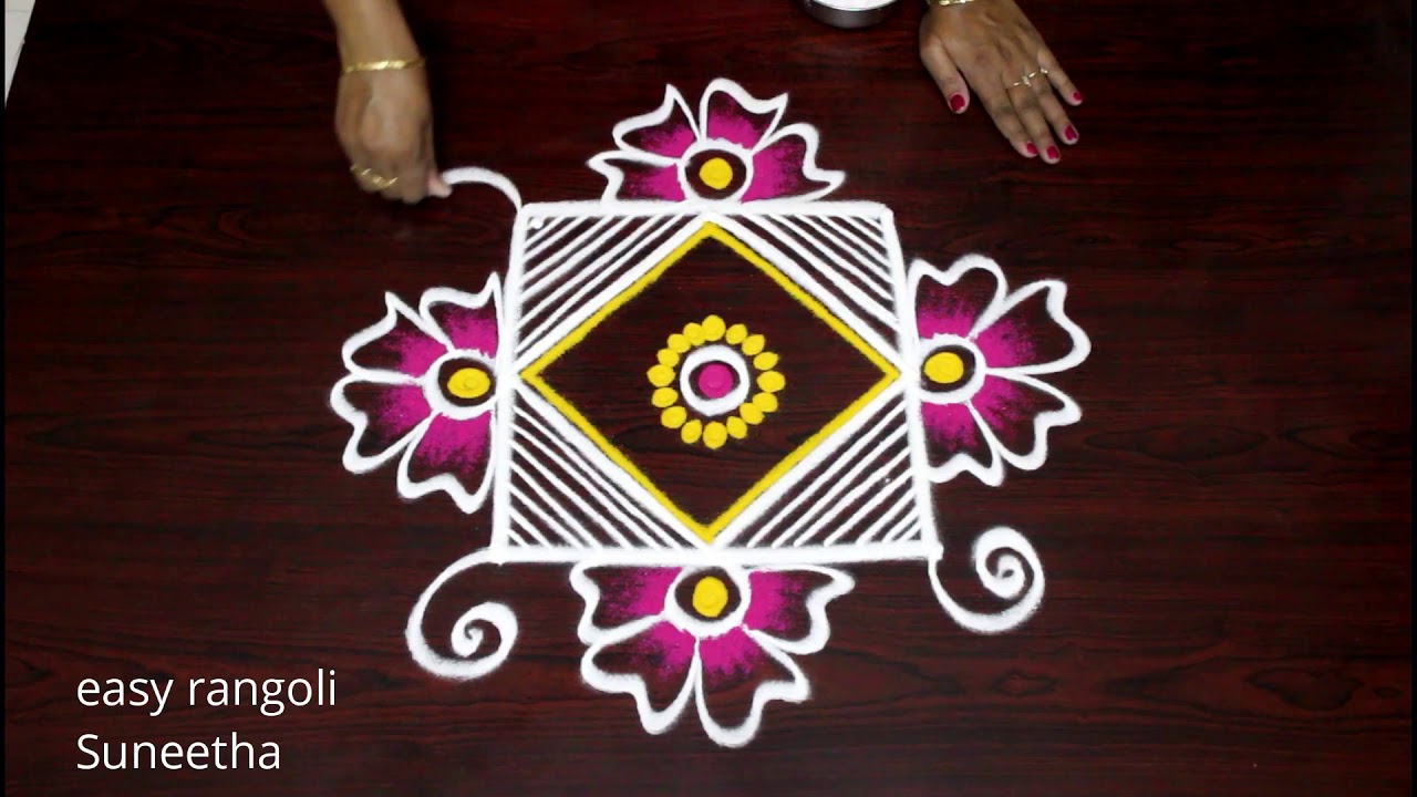 Cute & Small Rangoli Kolam Designs With 3 Dots By Easy Rangoli Suneetha ...