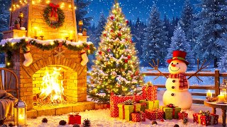 Relaxing Christmas Music Snow Falling❄️ Beautiful Christmas Music Cozy Fireplace🎁 Christmas Ambience