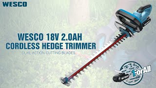 UKWS8264 WESCO Cordless Hedge Trimmer \u0026 Hedge Cutter