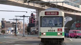 熊本市電 熊本駅前付近の1200形と8500形　Kumamoto City Tram Kumamoto-ekimae Station　(2016.2)