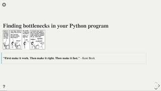 Profiling - Finding bottelnecks in Python