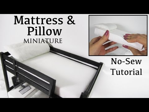 Miniature Doll Mattress and Pillow (No Sew Tutorial) Miniature Doll Mattress and Pillow (No Sew Tutorial)