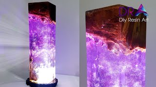 Easy making Epoxy Resin lamp Magical purple | Diy Resin Art