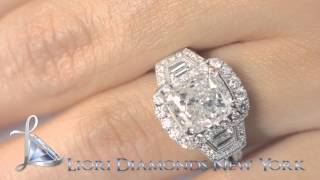 ER-0990 - 4.24 Carat D-SI1 Cushion Cut Natural Diamond Engagement Ring 18k Vintage Style