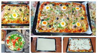 بيتزا عربي تونسية بالشكشوكة  تفكرنا في الصغر بنة عالمية تحضر في نصف ساعةبلاش عجن  Pizza tunisienne