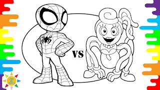 Spidey VS Mommy Long Legs Coloring | Who's Better ? | Another Version Coloring