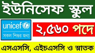 ২,৫৬০ পদে ইউনিসেফ স্কুলে নিয়োগ ২০২৪ | unicef school job circular 2024 | job circular 2024