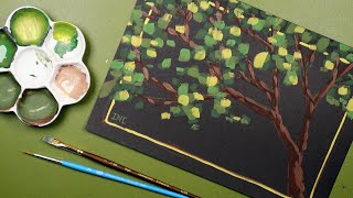 Branching Out with Gouache | Holbein Artists Gouache | Canson XL Black Paper | Princeton Brushes