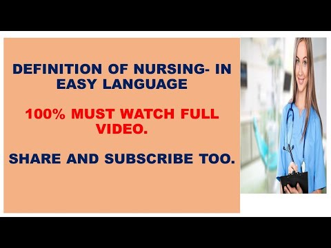 What is Nursing in simple words?