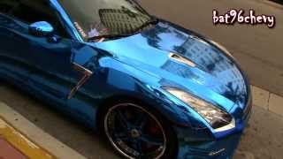 BLUE CHROME Nissan GT-R on 22\