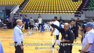 Golden State Warriors walk into practice in Shenzhen, China: Stephen Curry, Durant, Klay, Draymond