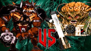 Battlelord vs Mastermind - DOOM vs DUKE NUKEM 3D : Monster Infighting - RETRO BOSS BATTLES