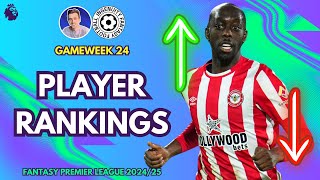 FPL PLAYER RANKINGS 📈 | GAMEWEEK 24 | Fantasy Premier League Tips 2024/25