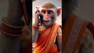 🐒🐒 monkey speaking with chell phone 😂🤣😂 #funny #cute #comedy #monkey #shortvideo #shortsfeed