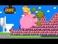 Super Mario Bros. but 999 Tiny Mario guide giant BUTT Peach to Toilet | Game Animation