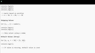 Destructuring (Array & Object) - Day 21