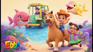 Old MacDonald farm with Wild Animals + Baby Shark Dance + Wheels On The Bus With Animals - Ebb!
