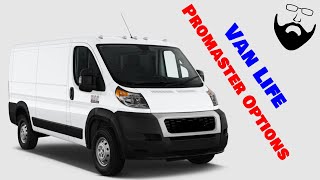 Van Life Promaster Options  - Seating, Alternator, Windows, Shelf, Speed Control and more....